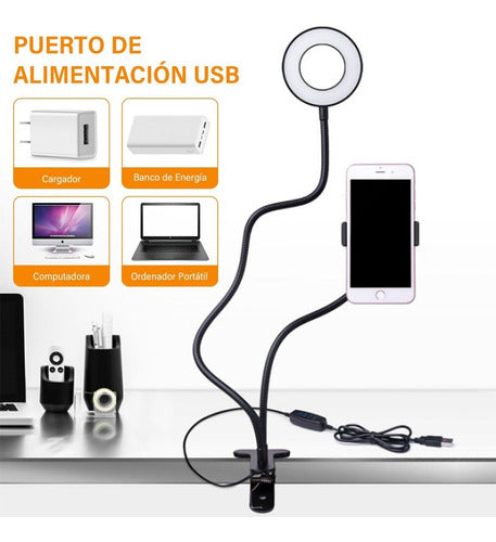 ARO DE LUZ FLEXIBLE PARA MESA